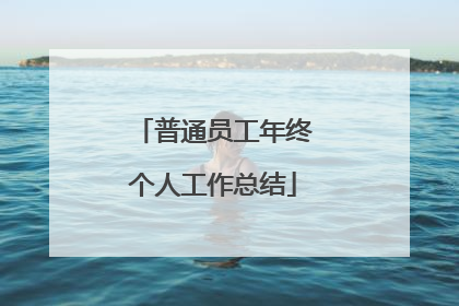 普通员工年终个人工作总结