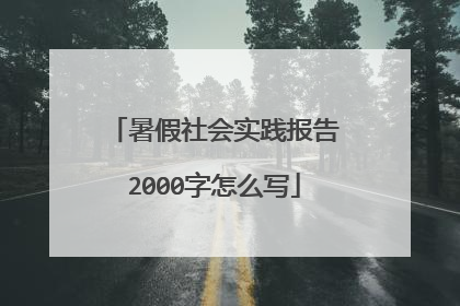 暑假社会实践报告2000字怎么写