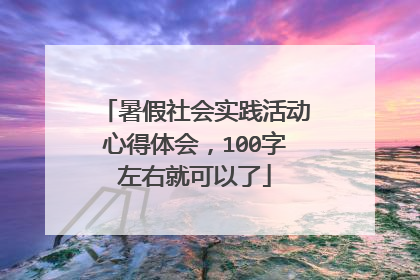 暑假社会实践活动心得体会，100字左右就可以了