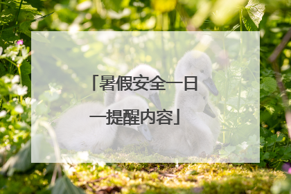 暑假安全一日一提醒内容