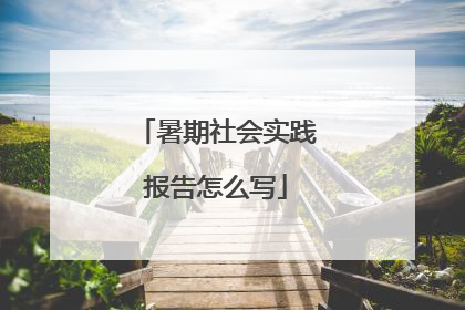 暑期社会实践报告怎么写