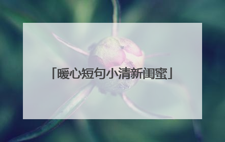 暖心短句小清新闺蜜