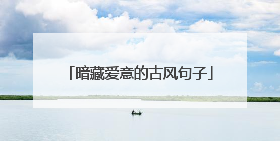 暗藏爱意的古风句子