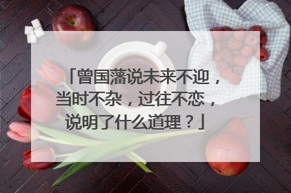 曾国藩说未来不迎,当时不杂,过往不恋,说明了什么道理?