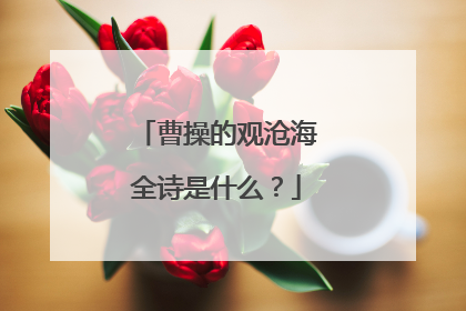 曹操的观沧海全诗是什么？