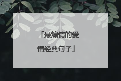 最煽情的爱情经典句子