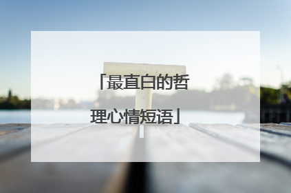 最直白的哲理心情短语