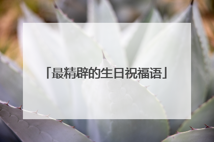 最精辟的生日祝福语
