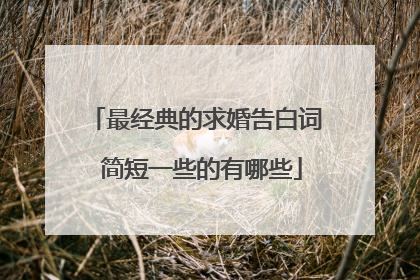 最经典的求婚告白词 简短一些的有哪些