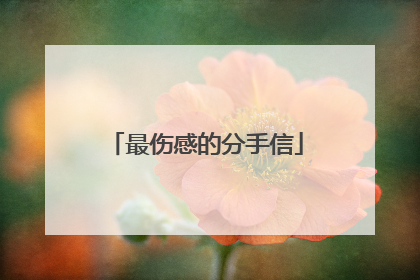 最伤感的分手信