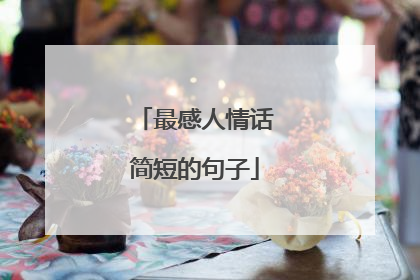 最感人情话简短的句子