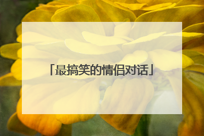 最搞笑的情侣对话
