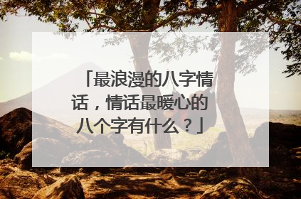 最浪漫的八字情话，情话最暖心的八个字有什么？