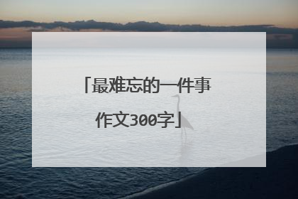 最难忘的一件事作文300字