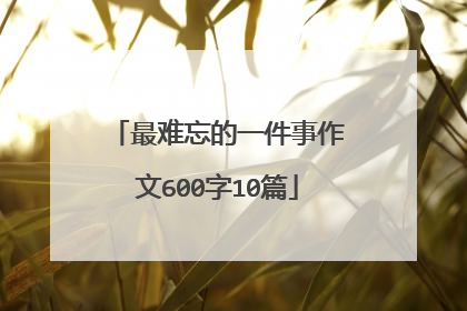 最难忘的一件事作文600字10篇