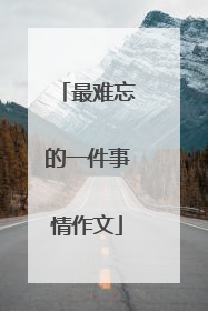 最难忘的一件事情作文