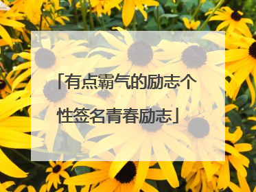 有点霸气的励志个性签名青春励志