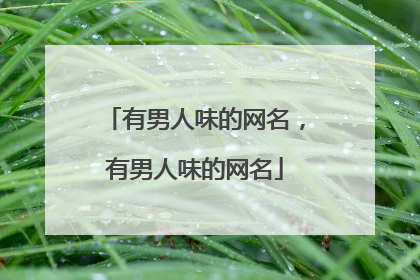 有男人味的网名，有男人味的网名
