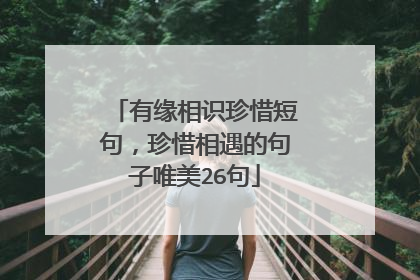 有缘相识珍惜短句，珍惜相遇的句子唯美26句