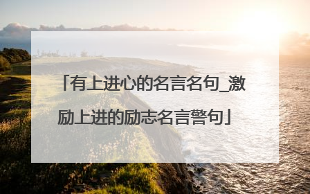 有上进心的名言名句_激励上进的励志名言警句