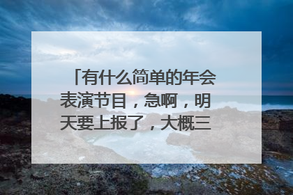 有什么简单的年会表演节目，急啊，明天要上报了，大概三个人的就可以了