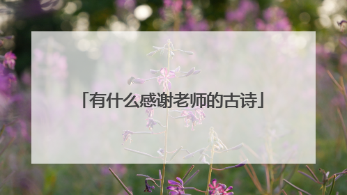 有什么感谢老师的古诗