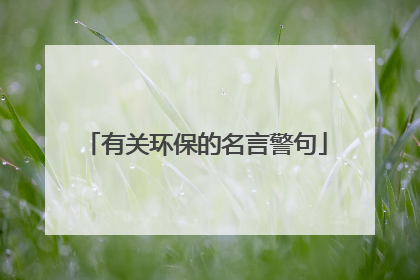 有关环保的名言警句
