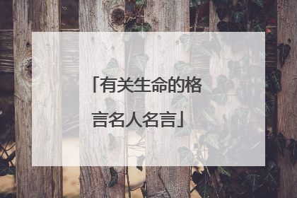 有关生命的格言名人名言