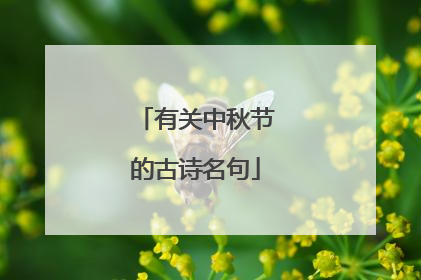 有关中秋节的古诗名句