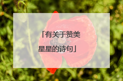 有关于赞美星星的诗句
