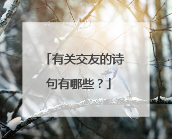 有关交友的诗句有哪些?