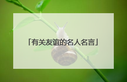 有关友谊的名人名言