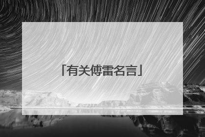 有关傅雷名言