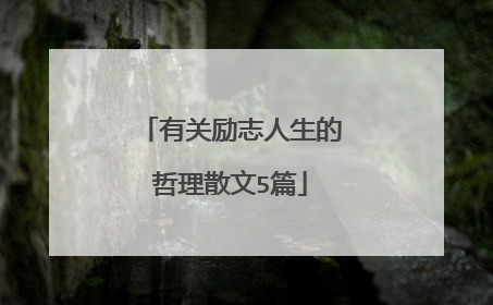 有关励志人生的哲理散文5篇