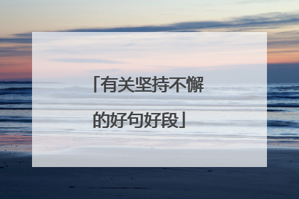 有关坚持不懈的好句好段