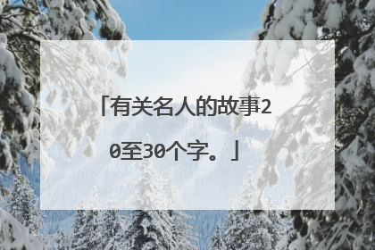 有关名人的故事20至30个字。
