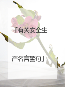 有关安全生产名言警句