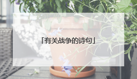 有关战争的诗句