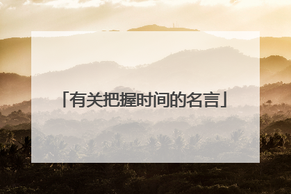 有关把握时间的名言
