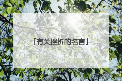 有关挫折的名言