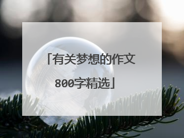 有关梦想的作文800字精选