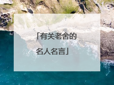 有关老舍的名人名言