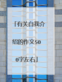 有关自我介绍的作文500字左右