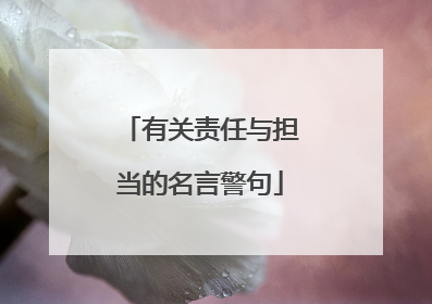 有关责任与担当的名言警句