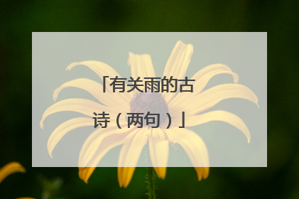 有关雨的古诗(两句)