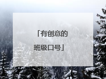 有创意的班级口号