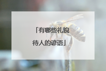 有哪些礼貌待人的谚语