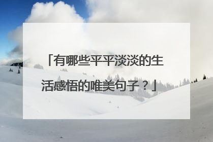 有哪些平平淡淡的生活感悟的唯美句子?