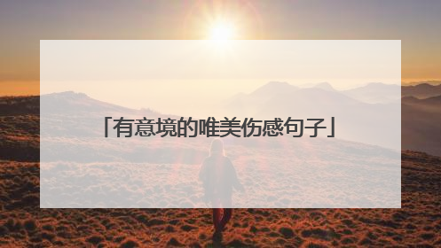 有意境的唯美伤感句子