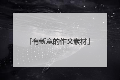 有新意的作文素材